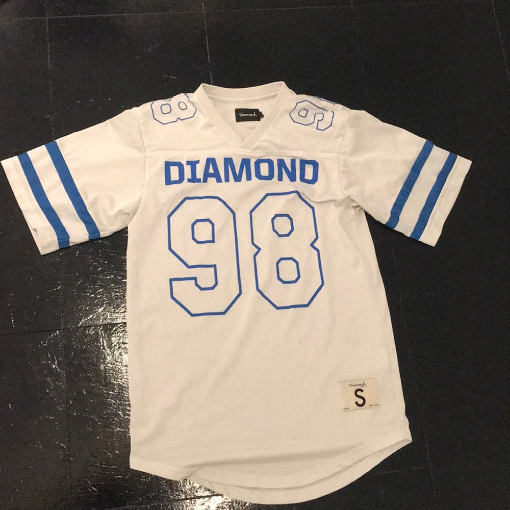 Small #98 Diamond Blue and white Jersey